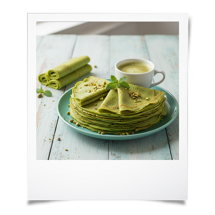 Crêpes au thé Matcha